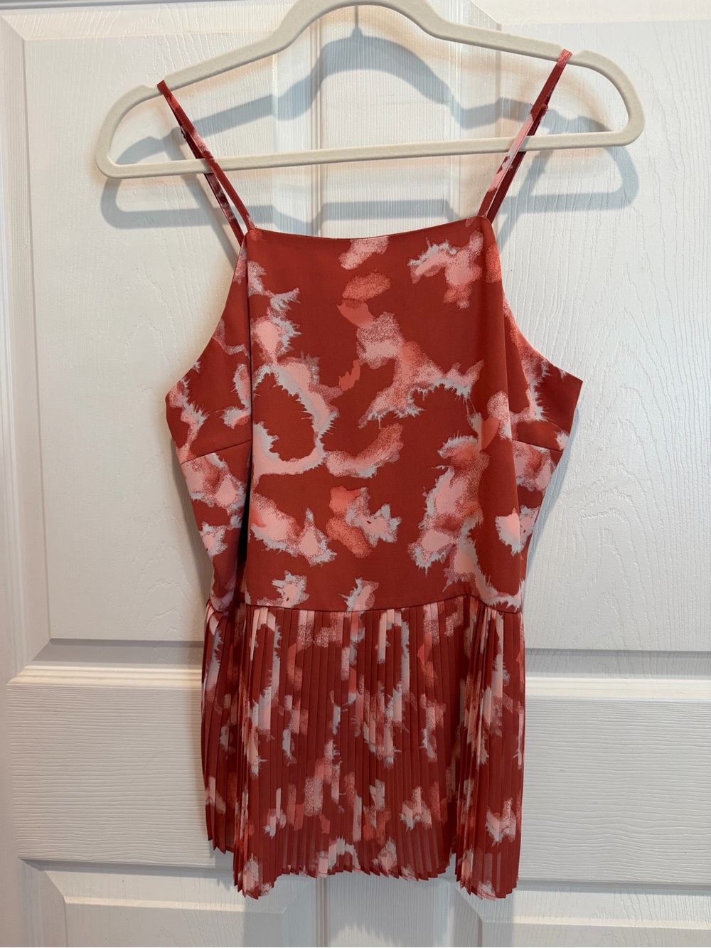 Nine West Rust and Pink Pleated Cami Tank
